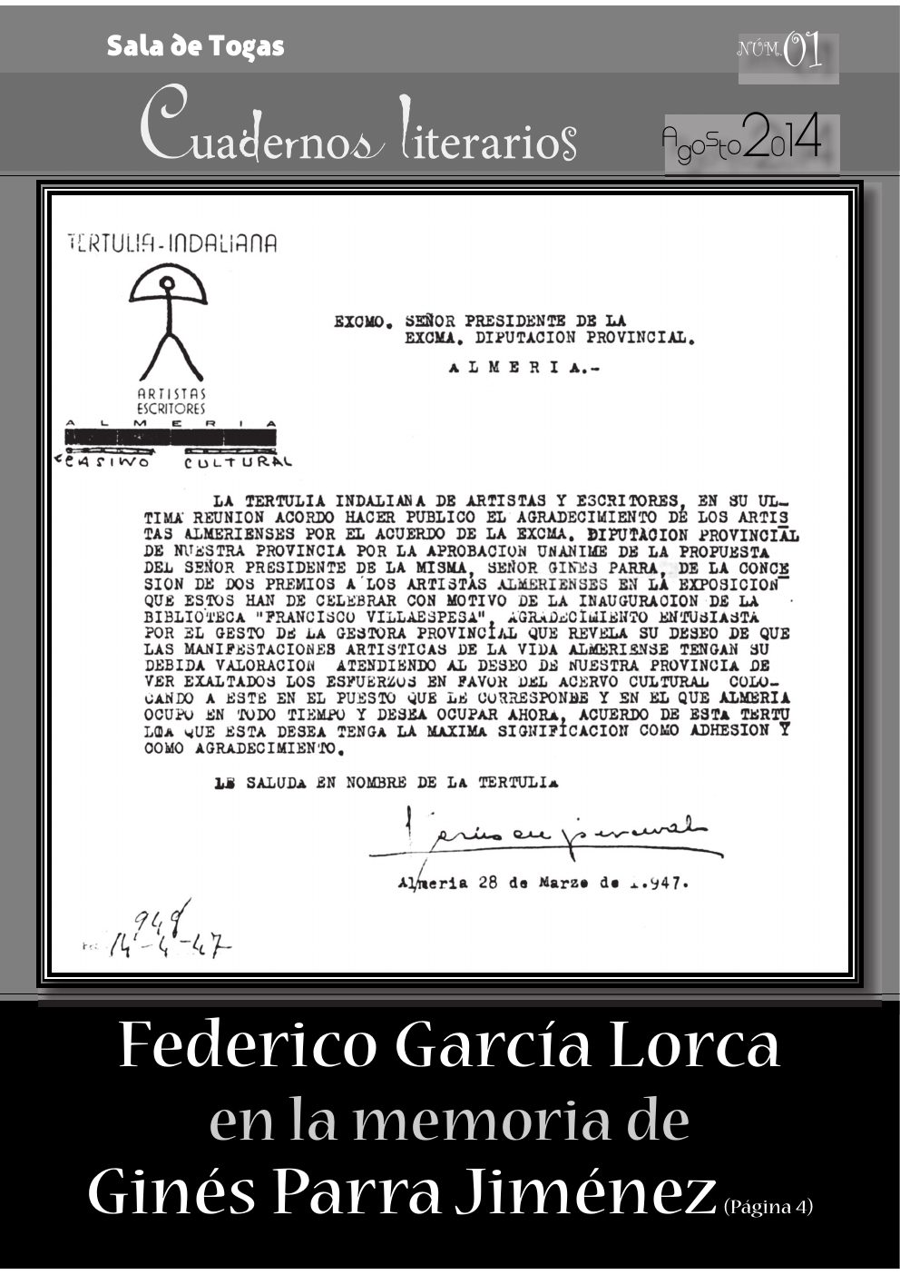 Portada del número 1, Agosto 2014