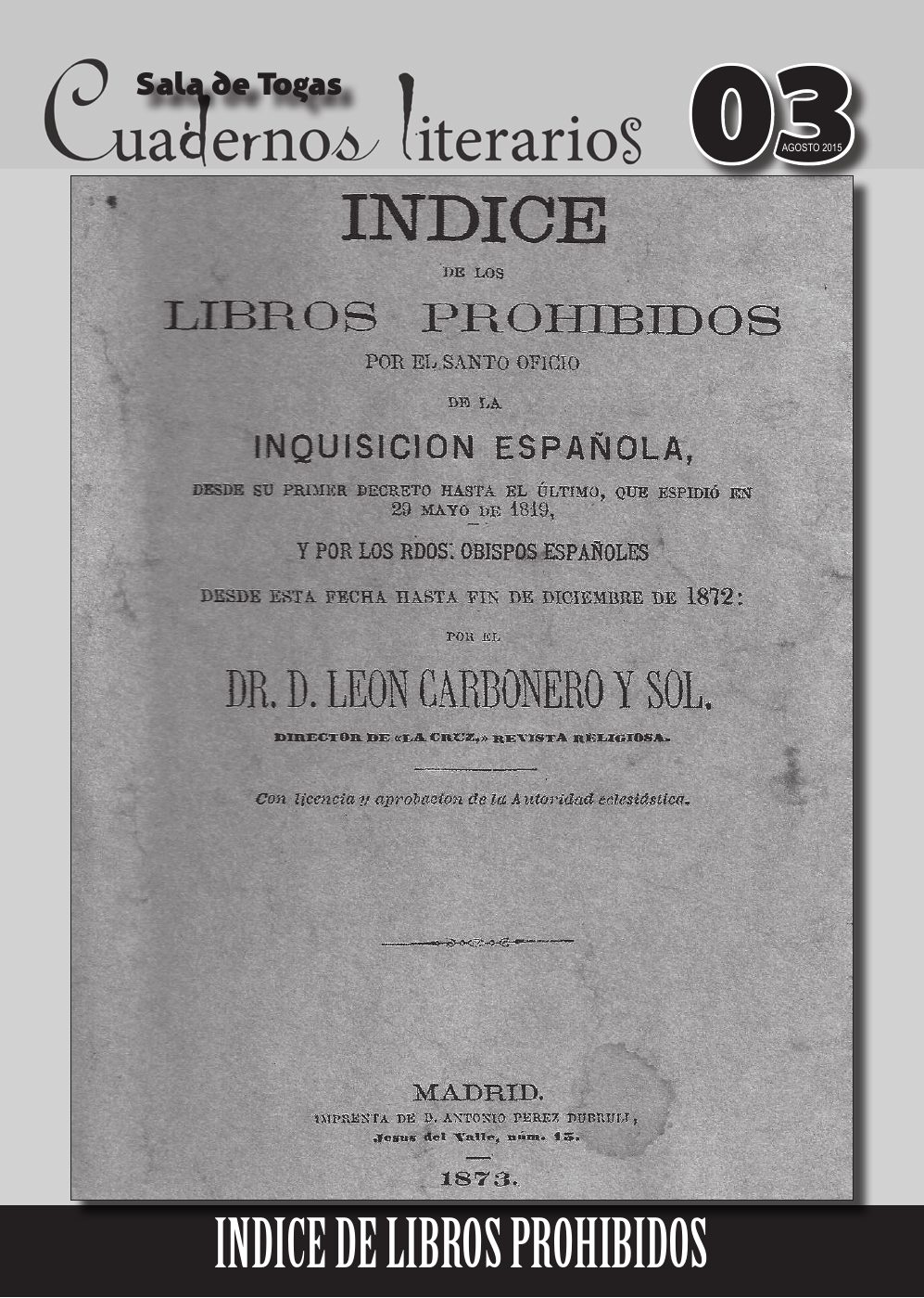 Portada del número 3, Agosto 2015
