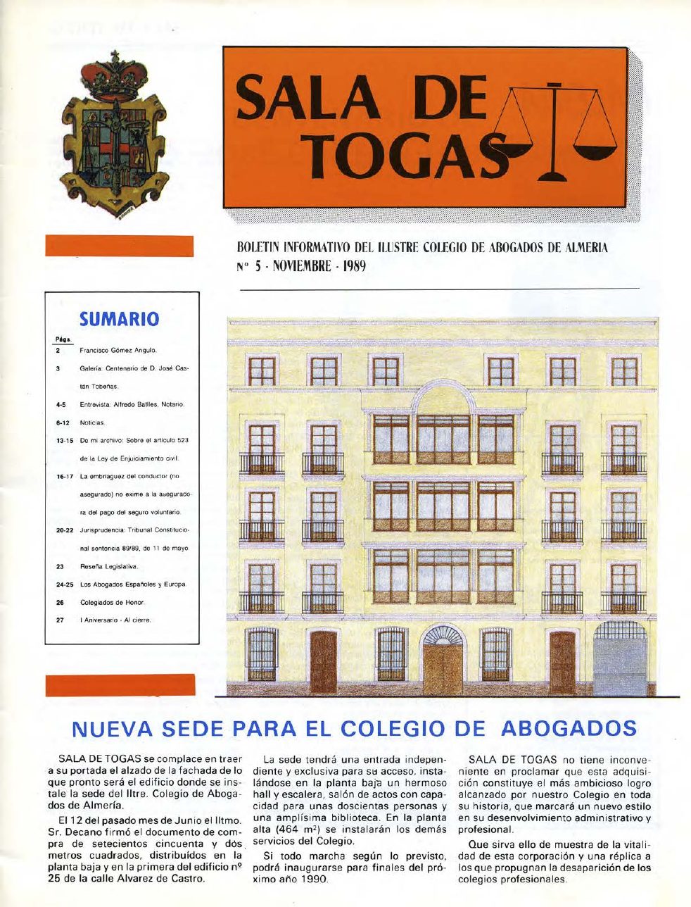 Portada del número 5, Noviembre 1989